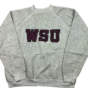 Vintage 80s Washington State Cougars crimson and gray Crewneck USA made XL
